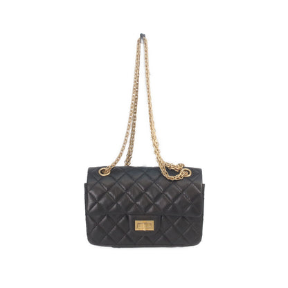 CHANEL 香奈儿 AS0874 黑色 复古小牛皮 金色五金 菱格纹 2.55 迷你链条包 单肩包