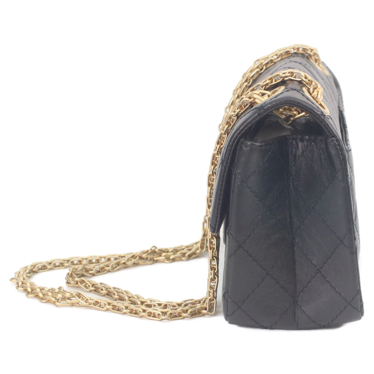 CHANEL シャネル AS0874 黒 ヴィンテージカーフ ゴールド金具 マトラッセ 2.55 ミニチェーンショルダー ショルダーバッグ