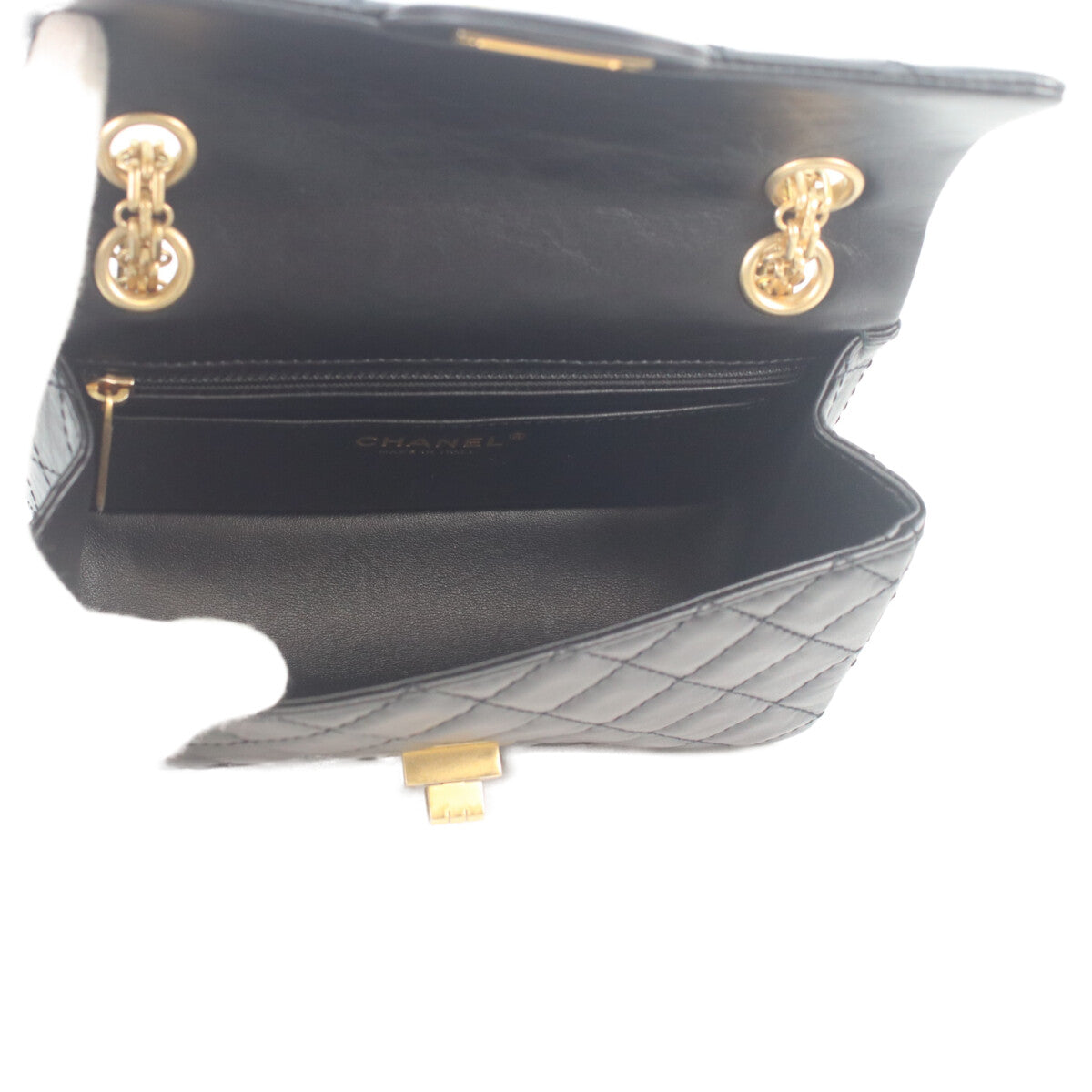 CHANEL シャネル AS0874 黒 ヴィンテージカーフ ゴールド金具 マトラッセ 2.55 ミニチェーンショルダー ショルダーバッグ