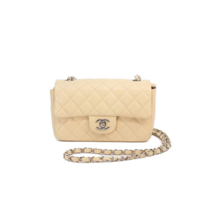 CHANEL シャネル 19番 A69900 ベージュ キャビア シルバー金具 ミニマトラッセ20 ショルダーバッグ
