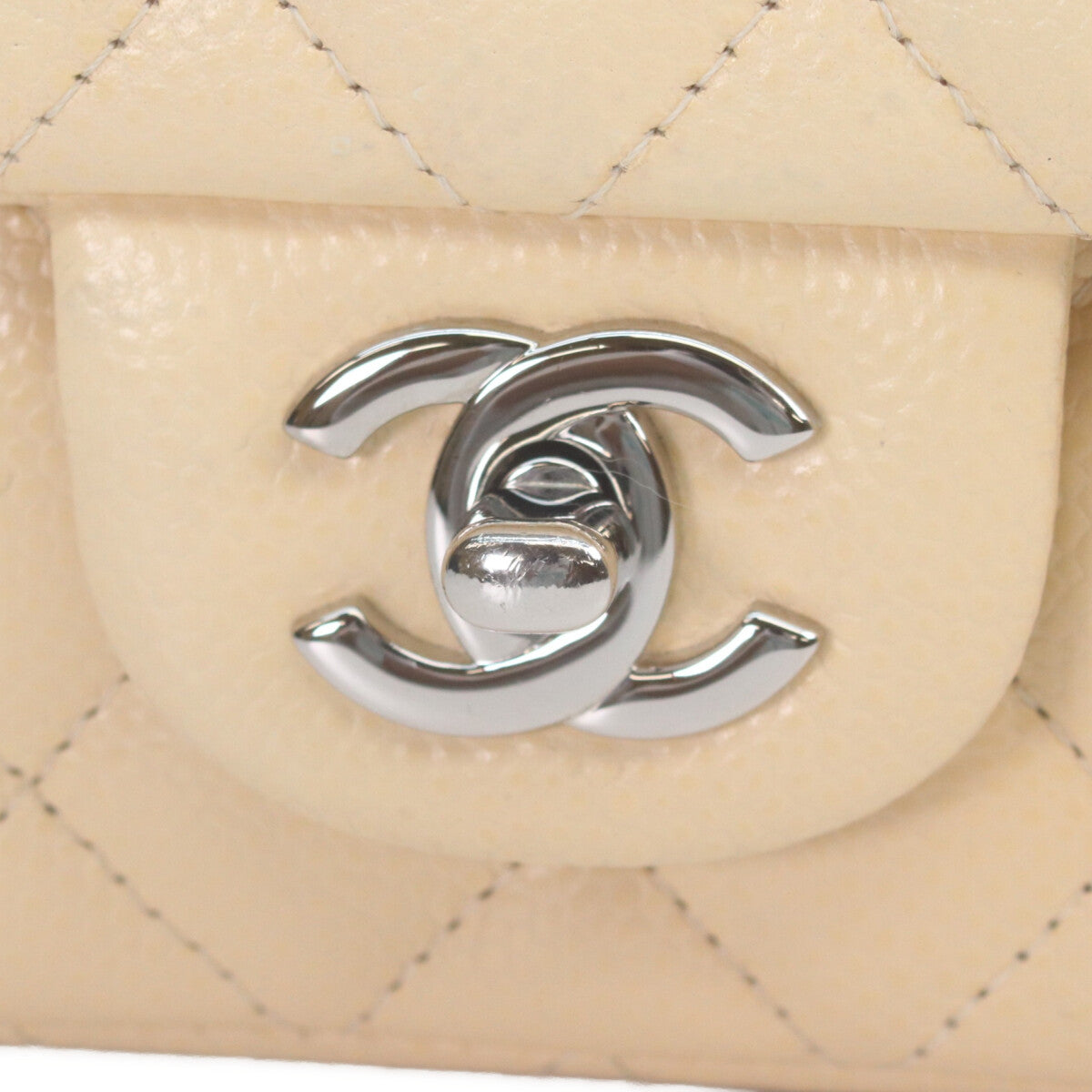 CHANEL シャネル 19番 A69900 ベージュ キャビア シルバー金具 ミニマトラッセ20 ショルダーバッグ