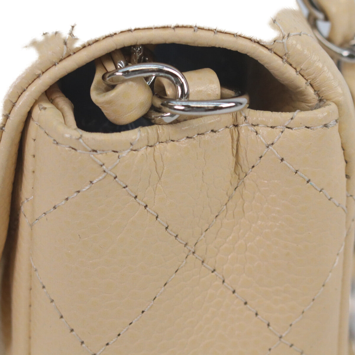 CHANEL シャネル 19番 A69900 ベージュ キャビア シルバー金具 ミニマトラッセ20 ショルダーバッグ