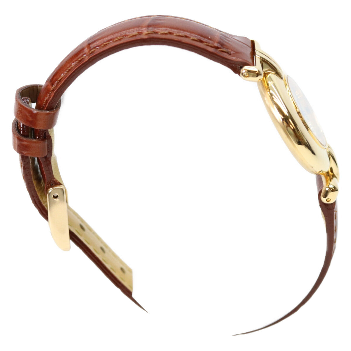 Cartier カルティエ 80-90s W1000654 925 マストコリゼヴェルメイユSM アイボリーローマ文字盤 QZ 革 腕時計