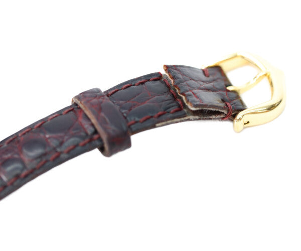 Cartier カルティエ 80-90s W1000654 925 マストコリゼヴェルメイユSM アイボリーローマ文字盤 QZ 革 腕時計