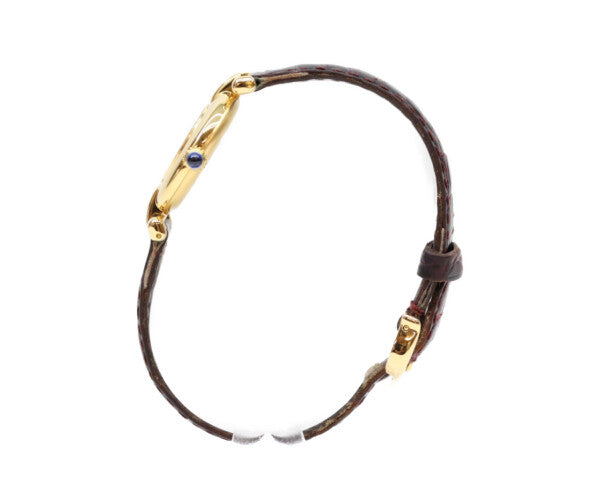 Cartier カルティエ 80-90s W1000654 925 マストコリゼヴェルメイユSM アイボリーローマ文字盤 QZ 革 腕時計