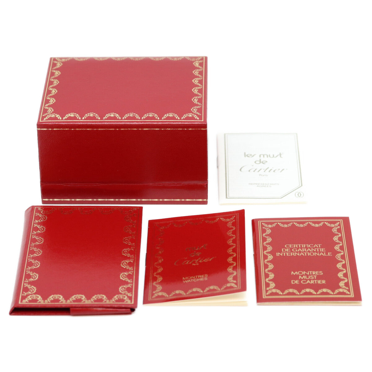 Cartier カルティエ 80-90s W1000654 925 マストコリゼヴェルメイユSM アイボリーローマ文字盤 QZ 革 腕時計