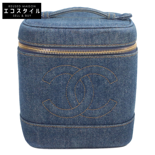 CHANEL シャネル 4番 A01998 インディゴ デニム 縦型バニティ ハンドバッグ