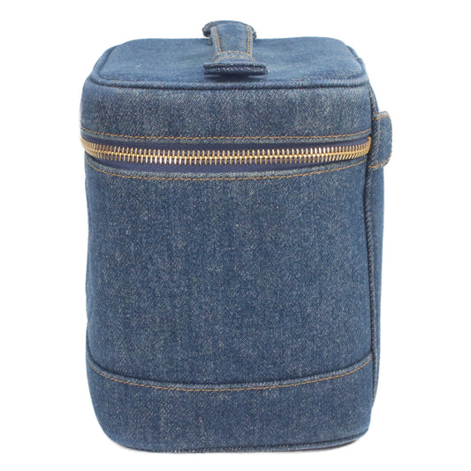 CHANEL Indigo Denim Vertical Vanity Handbag A01998