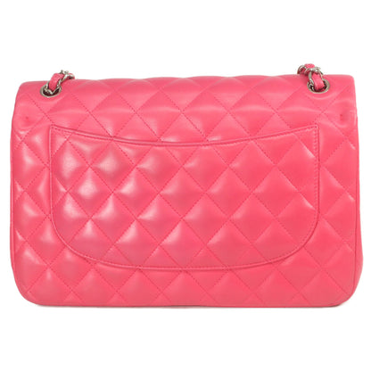 CHANEL シャネル 19番 A58600 ピンク ラム シルバー金具 ダブルフラップ デカマトラッセ30 ショルダーバッグ