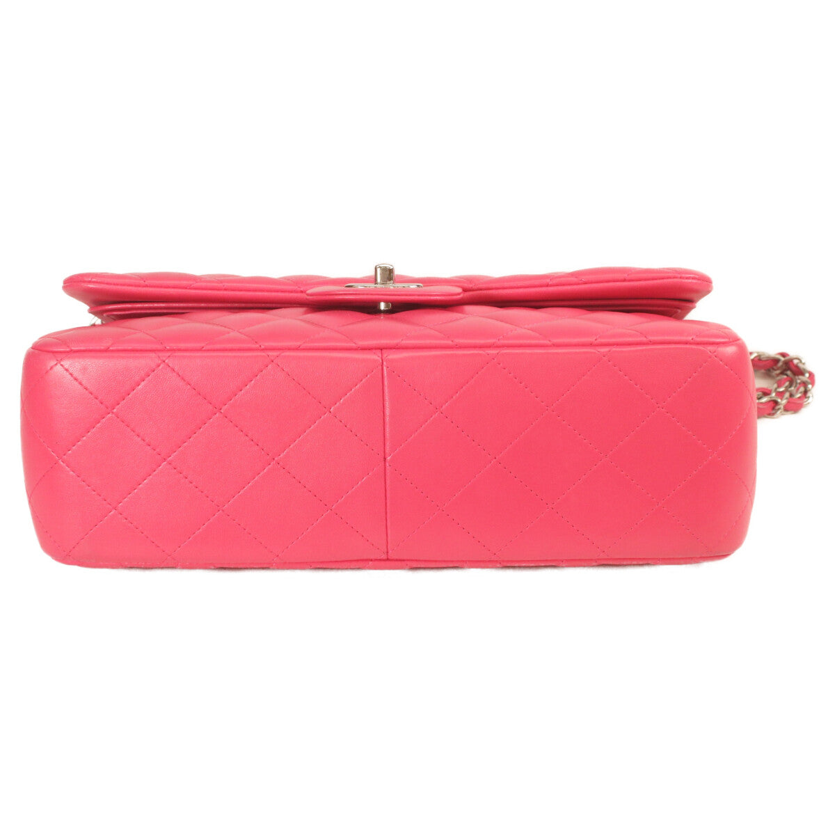 CHANEL シャネル 19番 A58600 ピンク ラム シルバー金具 ダブルフラップ デカマトラッセ30 ショルダーバッグ