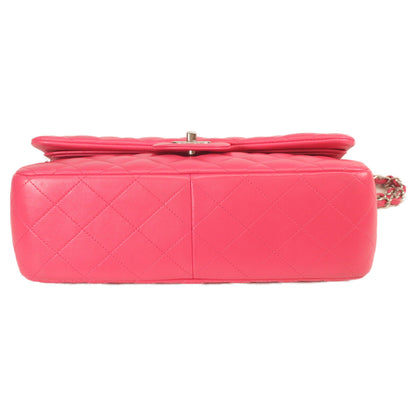 CHANEL シャネル 19番 A58600 ピンク ラム シルバー金具 ダブルフラップ デカマトラッセ30 ショルダーバッグ
