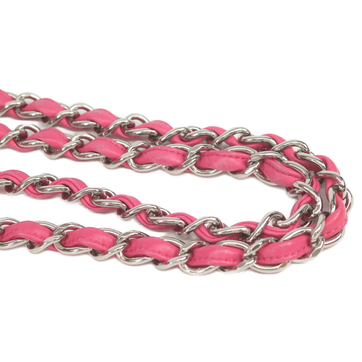 CHANEL シャネル 19番 A58600 ピンク ラム シルバー金具 ダブルフラップ デカマトラッセ30 ショルダーバッグ