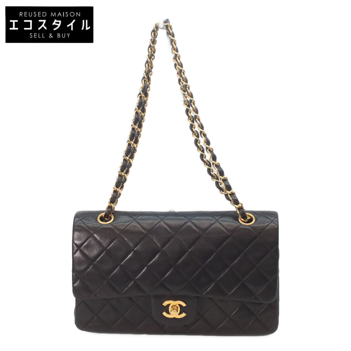 CHANEL シャネル 3番 A01112 黒ラム ゴールド金具 マトラッセ25 ショルダーバッグ