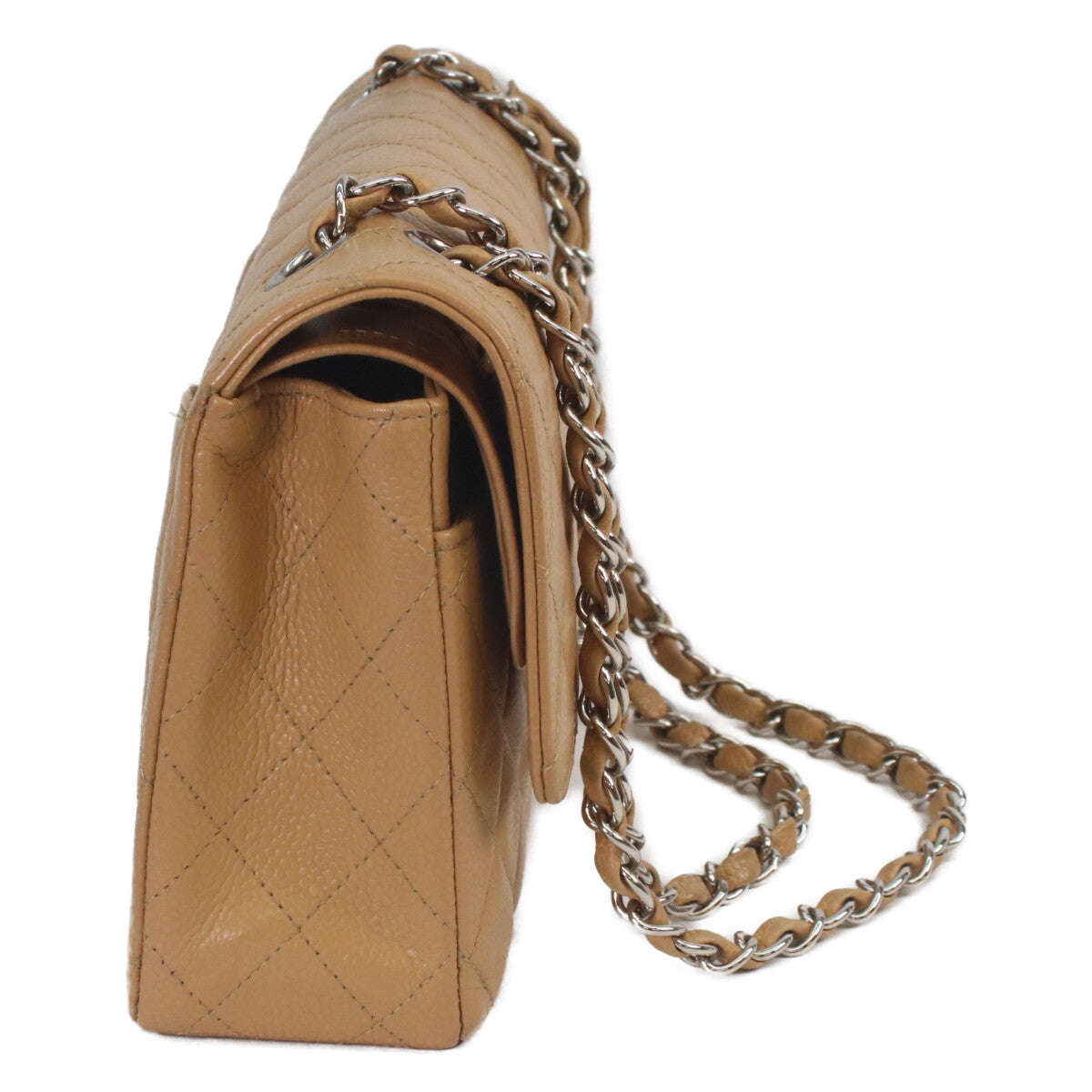 CHANEL シャネル 11番 A01112 ベージュ キャビア シルバー金具 マトラッセ25 ショルダーバッグ