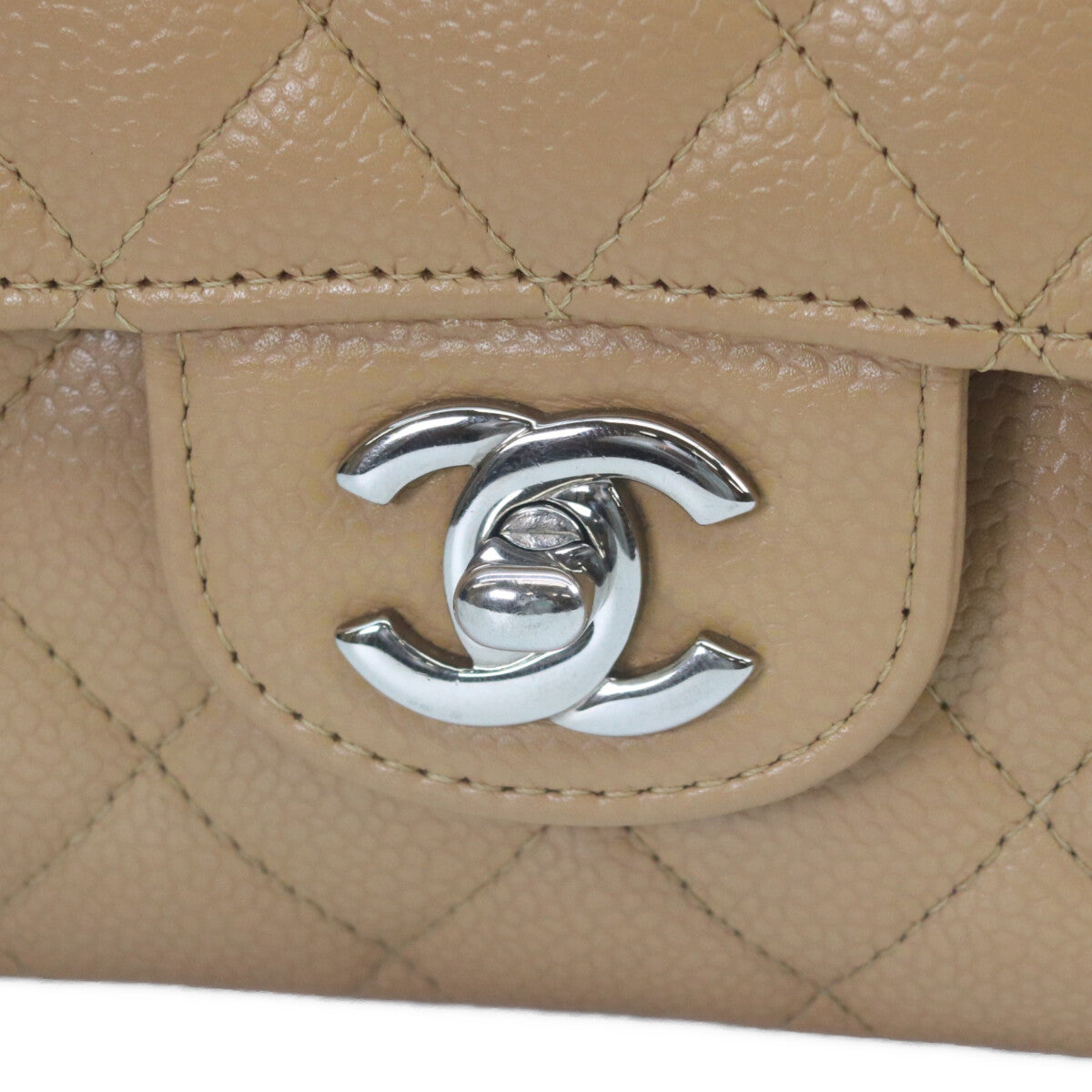 CHANEL シャネル 11番 A01112 ベージュ キャビア シルバー金具 マトラッセ25 ショルダーバッグ