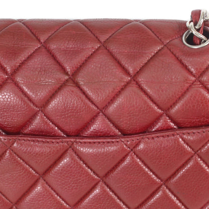 CHANEL シャネル 14番 A28600 ボルドー キャビア シングルフラップ シルバー金具 デカマトラッセ30 トートバッグ