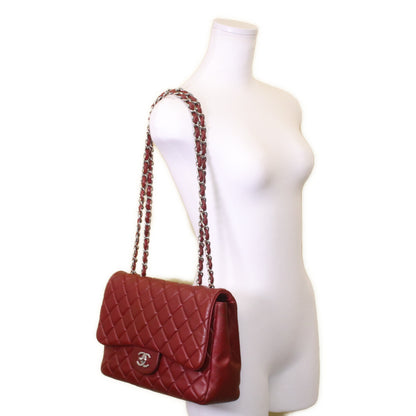 CHANEL シャネル 14番 A28600 ボルドー キャビア シングルフラップ シルバー金具 デカマトラッセ30 トートバッグ