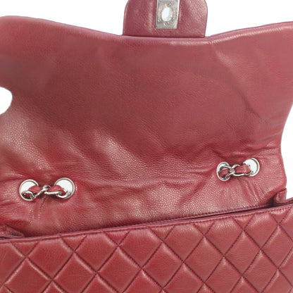CHANEL シャネル 14番 A28600 ボルドー キャビア シングルフラップ シルバー金具 デカマトラッセ30 トートバッグ
