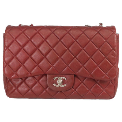 CHANEL シャネル 14番 A28600 ボルドー キャビア シングルフラップ シルバー金具 デカマトラッセ30 トートバッグ