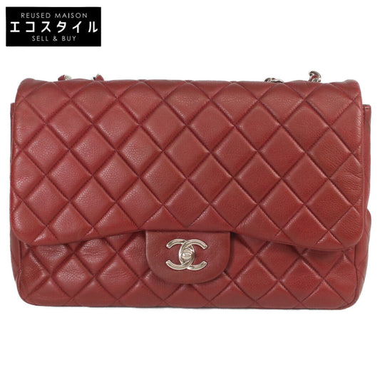 CHANEL Chanel #14 A28600 Bordeaux Caviar Single Flap Silver Hardware Jumbo Matelasse 30 Tote Bag