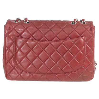 CHANEL シャネル 14番 A28600 ボルドー キャビア シングルフラップ シルバー金具 デカマトラッセ30 トートバッグ