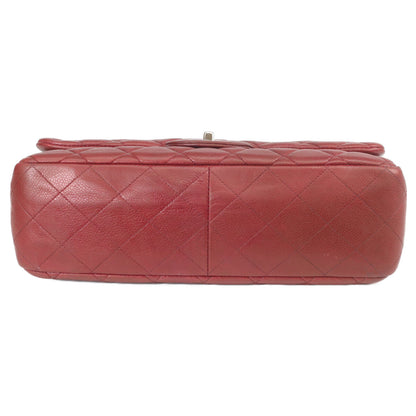 CHANEL シャネル 14番 A28600 ボルドー キャビア シングルフラップ シルバー金具 デカマトラッセ30 トートバッグ