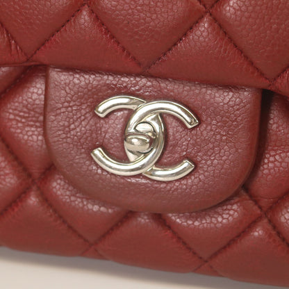 CHANEL シャネル 14番 A28600 ボルドー キャビア シングルフラップ シルバー金具 デカマトラッセ30 トートバッグ