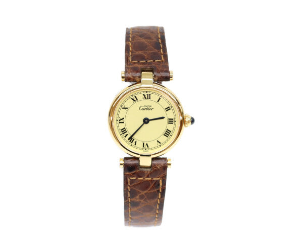 Cartier カルティエ W100225301 80-90s 925 マストヴァンドームヴェルメイユSM アイボリーサークルローマ文字盤 腕時計