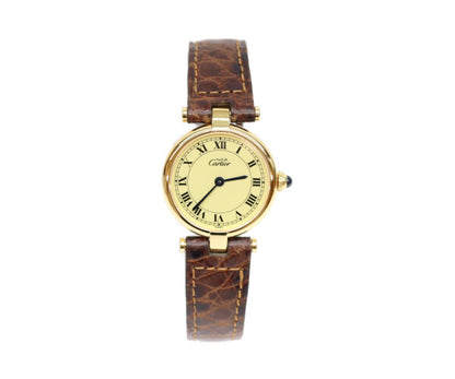 Cartier カルティエ W100225301 80-90s 925 マストヴァンドームヴェルメイユSM アイボリーサークルローマ文字盤 腕時計