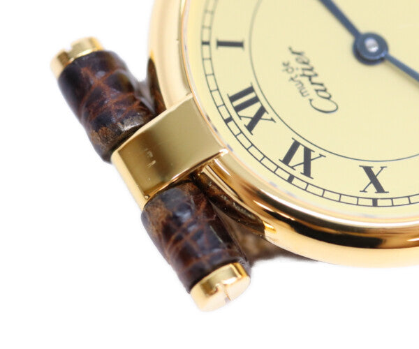 Cartier カルティエ W100225301 80-90s 925 マストヴァンドームヴェルメイユSM アイボリーサークルローマ文字盤 腕時計