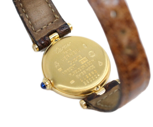 Cartier カルティエ W100225301 80-90s 925 マストヴァンドームヴェルメイユSM アイボリーサークルローマ文字盤 腕時計