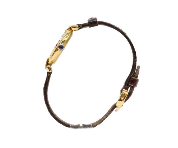 Cartier カルティエ 97年 W1000654 925 マストコリゼヴェルメイユSM アイボリーローマ文字盤 QZ 革 腕時計