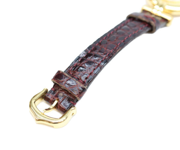 Cartier カルティエ 97年 W1000654 925 マストコリゼヴェルメイユSM アイボリーローマ文字盤 QZ 革 腕時計