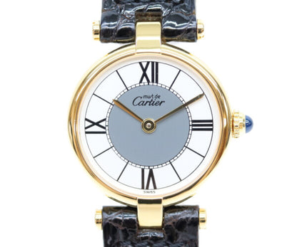 Cartier カルティエ W100225301 80-90s 925 マストヴァンドームヴェルメイユSM センターグレイ飛びローマ文字盤 腕時計