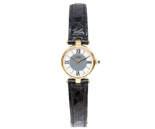 Cartier カルティエ W100225301 80-90s 925 マストヴァンドームヴェルメイユSM センターグレイ飛びローマ文字盤 腕時計