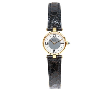 Cartier カルティエ W100225301 80-90s 925 マストヴァンドームヴェルメイユSM センターグレイ飛びローマ文字盤 腕時計