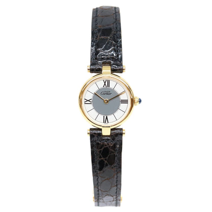 Cartier カルティエ W100225301 80s–90s 925 Must Vendôme Vermeil SM center gray floating Roman numeral dial wristwatch