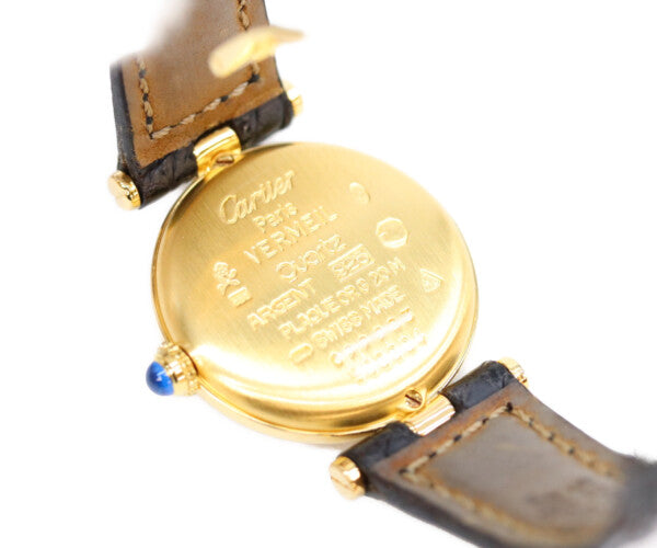Cartier カルティエ W100225301 80-90s 925 マストヴァンドームヴェルメイユSM センターグレイ飛びローマ文字盤 腕時計