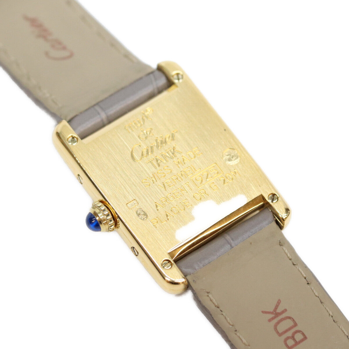 Cartier カルティエ 96-98s 925 飛びアラビア文字盤 マストタンクSMヴェルメイユ 革 QZ 時計 腕時計