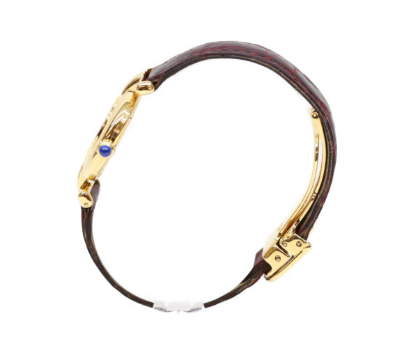 Cartier カルティエ 00s W1011554 925 マストコリゼヴェルメイユSM 白抜きローマ文字盤 革 QZ 腕時計