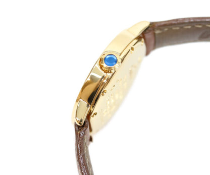 Cartier カルティエ W1009143 925 マストロンドSMヴェルメイユ サイドトリニティ文字盤 QZ 革 腕時計