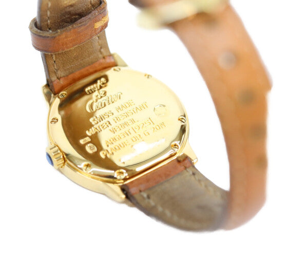 Cartier カルティエ W1009143 925 マストロンドSMヴェルメイユ サイドトリニティ文字盤 QZ 革 腕時計