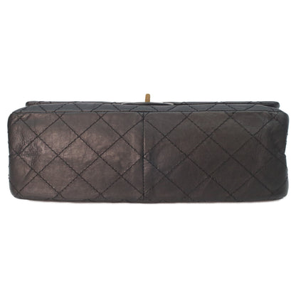 CHANEL 13 A37587 Black Aged Calfskin GHW 2.55 Matelasse 28 Chain Shoulder Bag