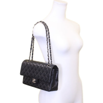 CHANEL シャネル 7番 A01112 黒ラム シルバー金具 マトラッセ25 ショルダーバッグ