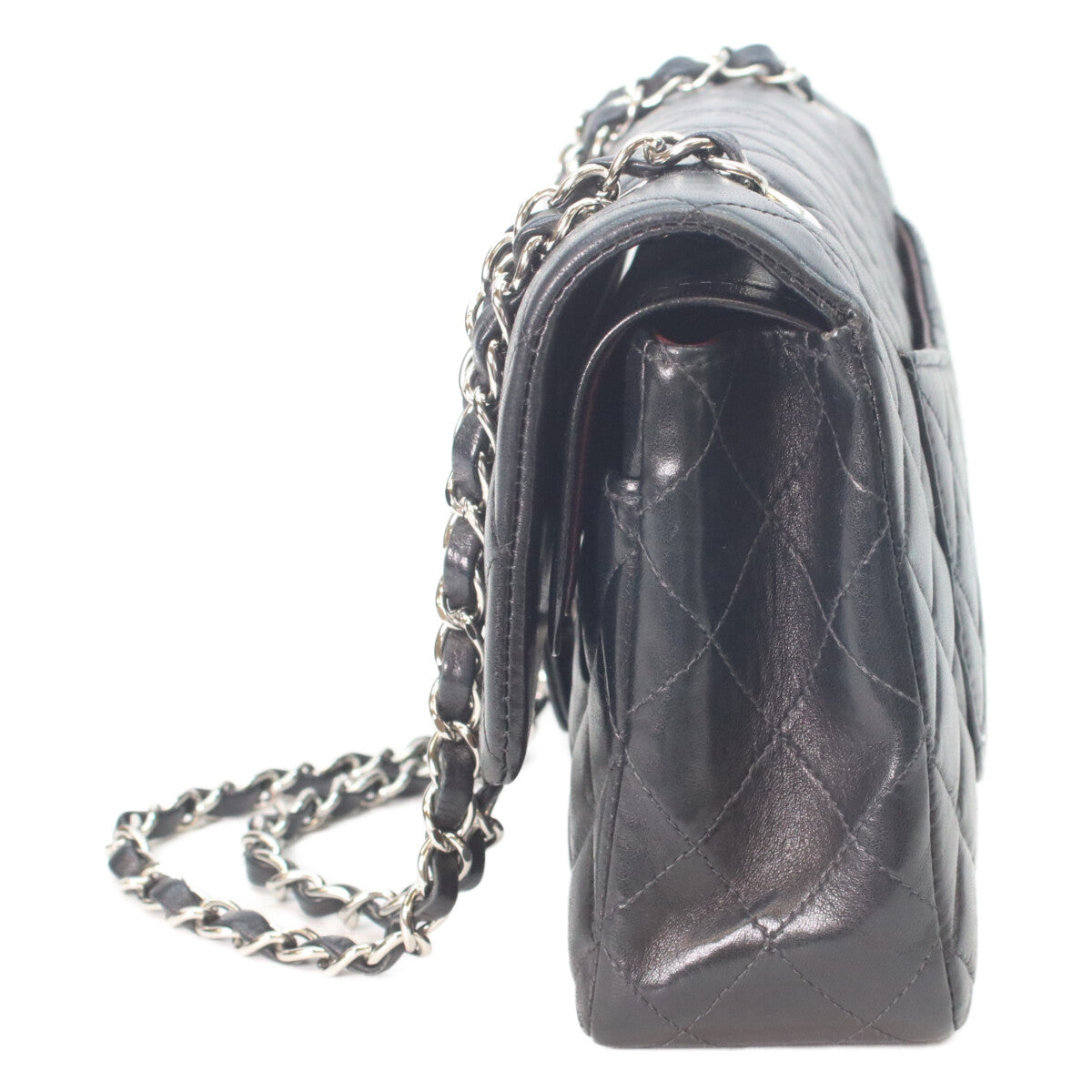 CHANEL シャネル 7番 A01112 黒ラム シルバー金具 マトラッセ25 ショルダーバッグ