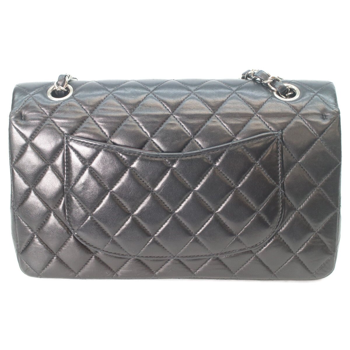 CHANEL シャネル 7番 A01112 黒ラム シルバー金具 マトラッセ25 ショルダーバッグ