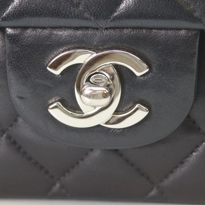 CHANEL シャネル 7番 A01112 黒ラム シルバー金具 マトラッセ25 ショルダーバッグ