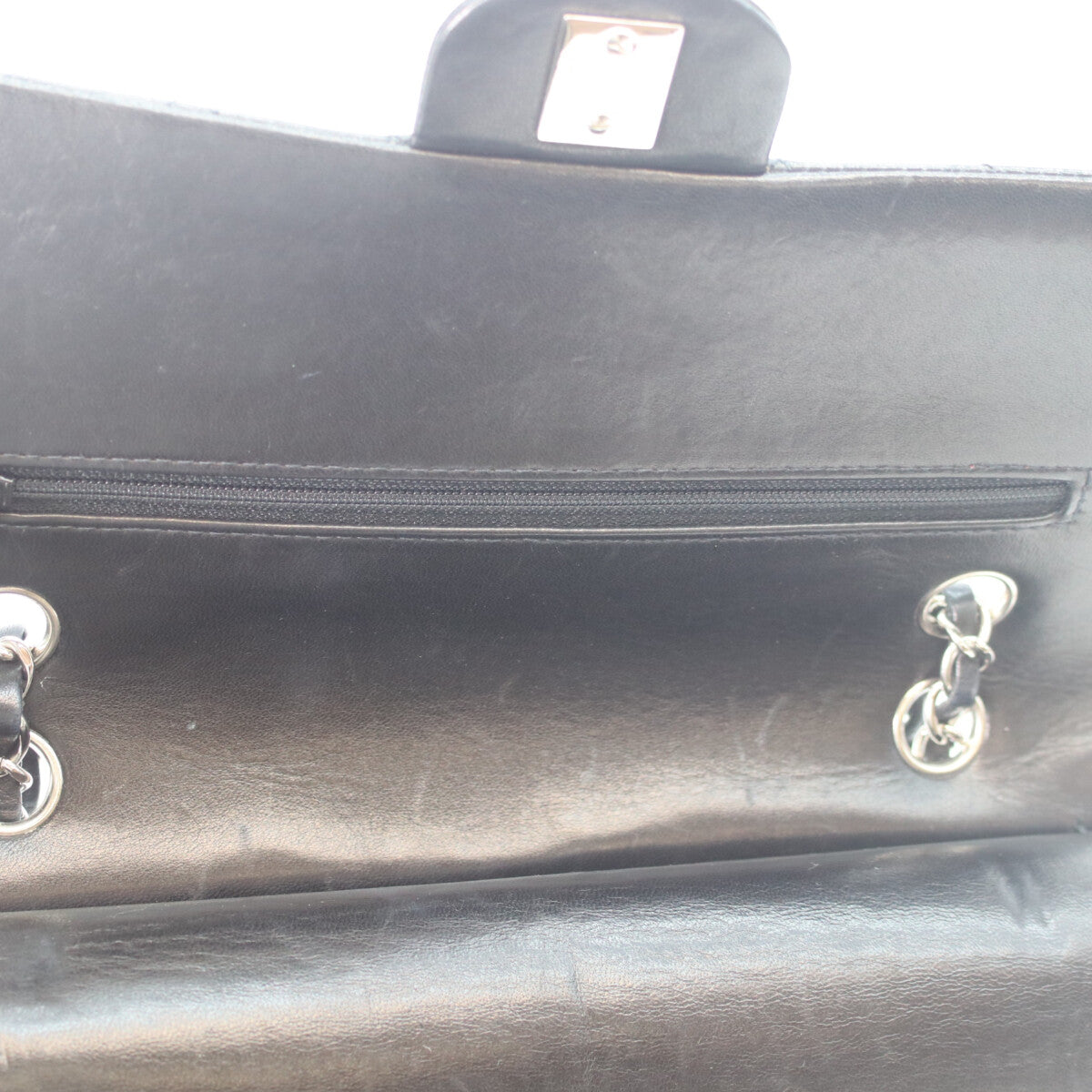 CHANEL シャネル 7番 A01112 黒ラム シルバー金具 マトラッセ25 ショルダーバッグ