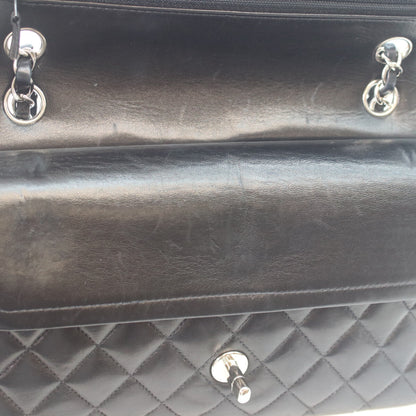 CHANEL シャネル 7番 A01112 黒ラム シルバー金具 マトラッセ25 ショルダーバッグ