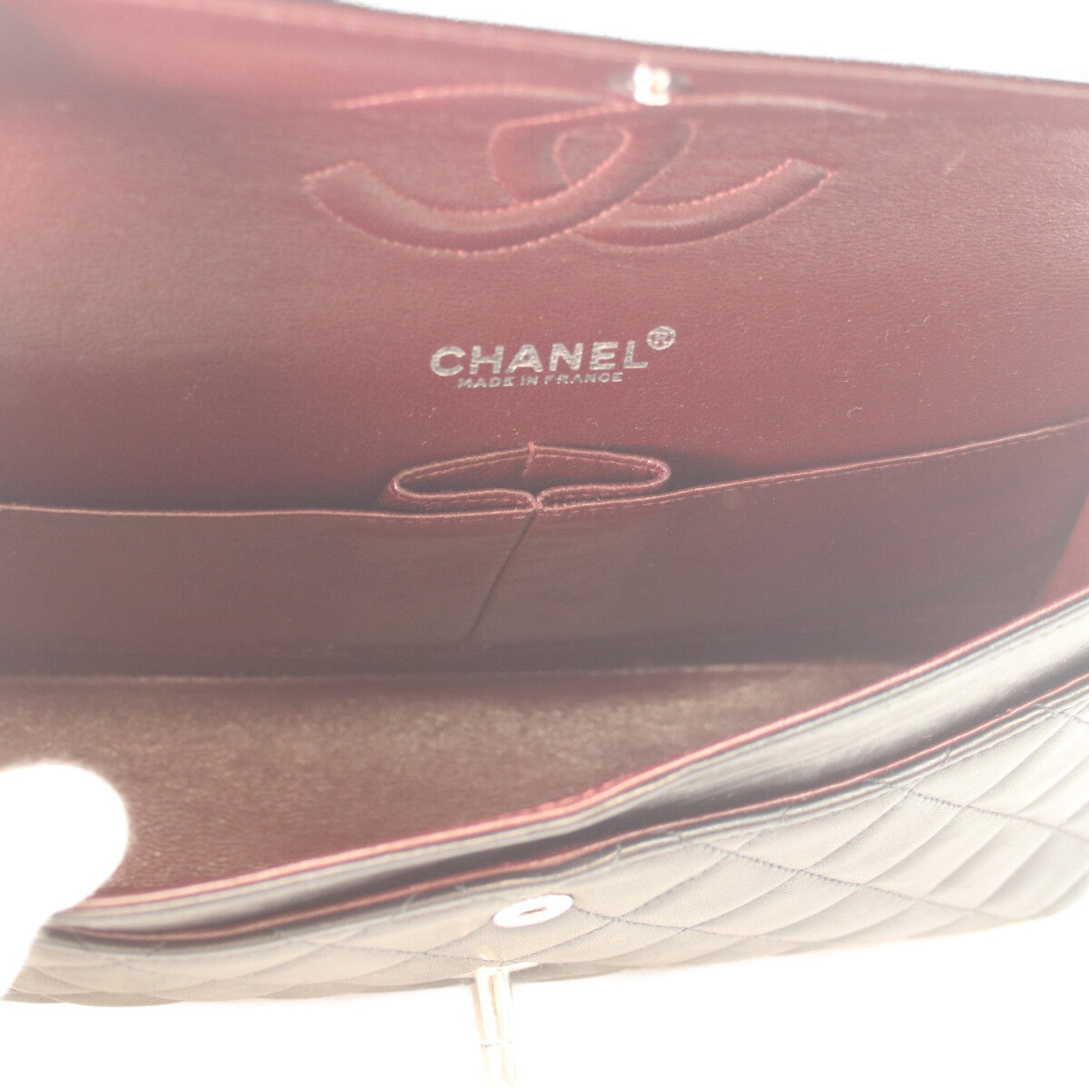 CHANEL シャネル 7番 A01112 黒ラム シルバー金具 マトラッセ25 ショルダーバッグ